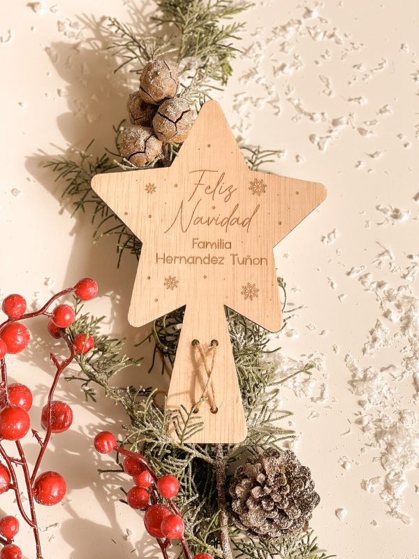 estrella árbol navidad madera