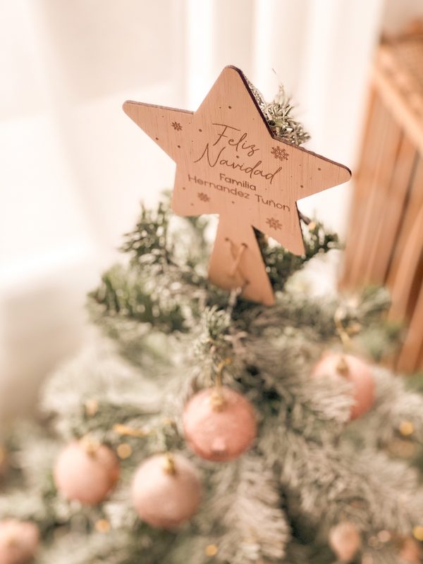Estrella árbol Navidad madera