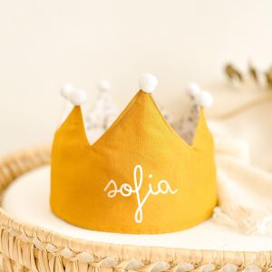 Corona cumple Flores Mostaza