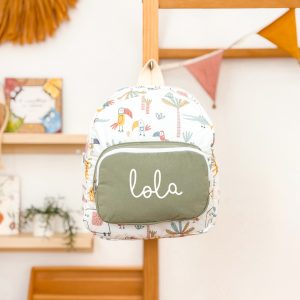Mochila estampado bolsillo – Savannah / Verde empolvado