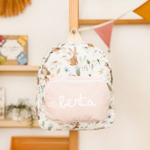 Mochila estampado bolsillo – Bunny / rosa