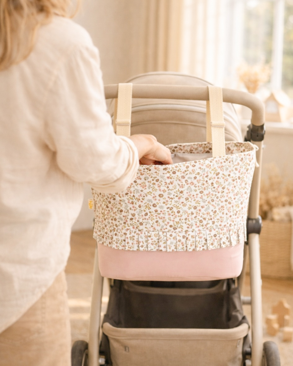 bolso carrito bebé flores