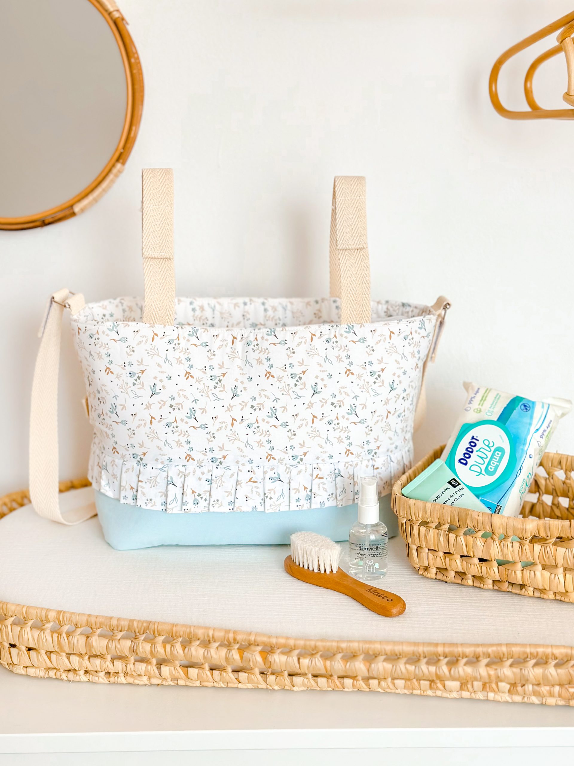 bolso carrito bebé flores