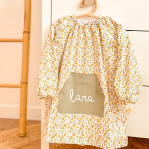 Bata / Babi personalizado Flores mostaza
